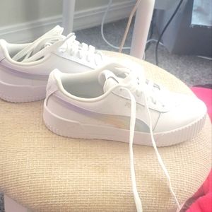Pumas. Women's size 6. White
